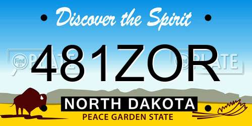 481ZOR North Dakota License Plate