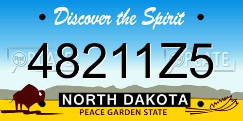 48211Z5 North Dakota License Plate