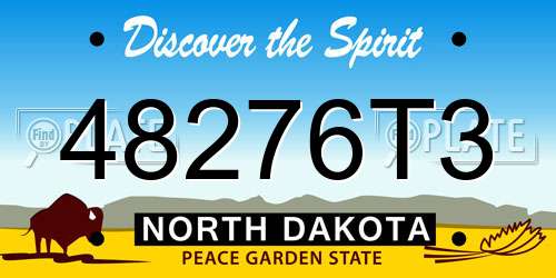 48276T3 North Dakota License Plate