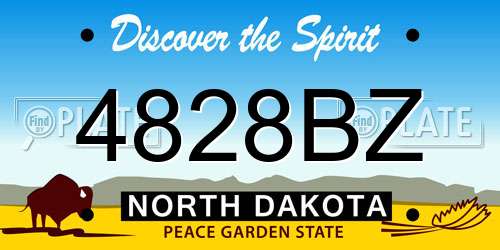 4828BZ North Dakota License Plate