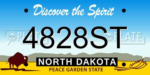 4828ST North Dakota License Plate
