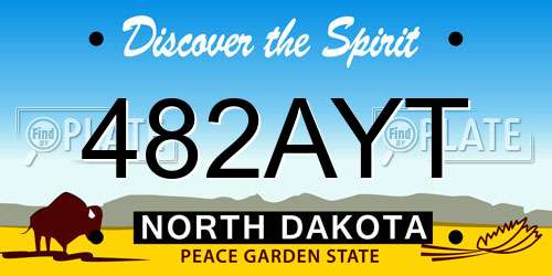 482AYT North Dakota License Plate