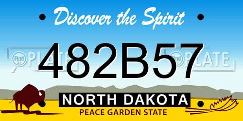 482B57 North Dakota License Plate