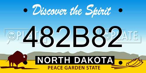 482B82 North Dakota License Plate