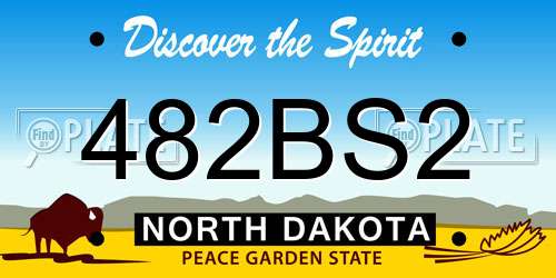 482BS2 North Dakota License Plate