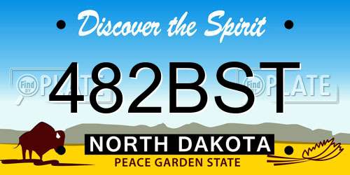 482BST North Dakota License Plate