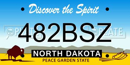 482BSZ North Dakota License Plate