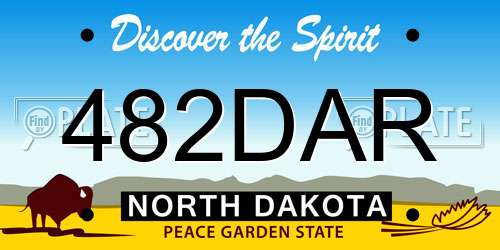 482DAR North Dakota License Plate