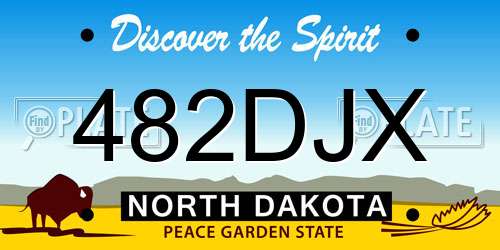 482DJX North Dakota License Plate