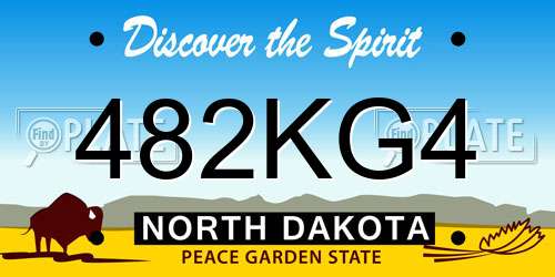 482KG4 North Dakota License Plate