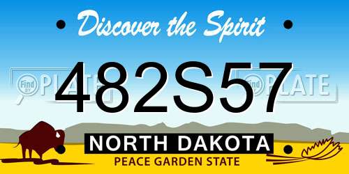 482S57 North Dakota License Plate