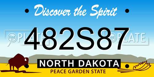 482S87 North Dakota License Plate