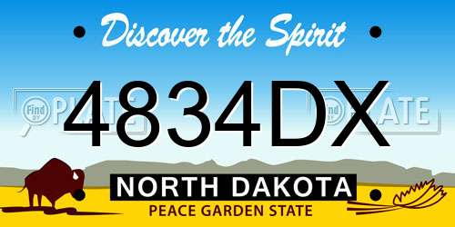 4834DX North Dakota License Plate