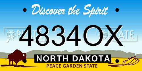 4834OX North Dakota License Plate