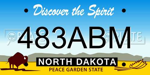 483ABM North Dakota License Plate