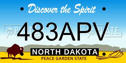 483APV North Dakota License Plate