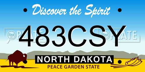 483CSY North Dakota License Plate