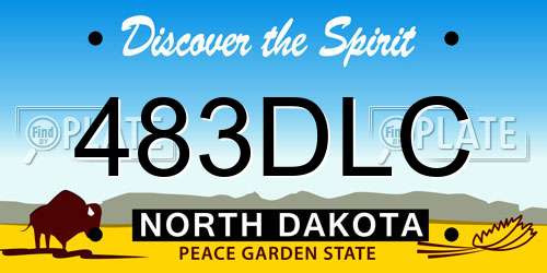 483DLC North Dakota License Plate