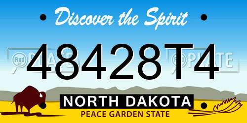 48428T4 North Dakota License Plate