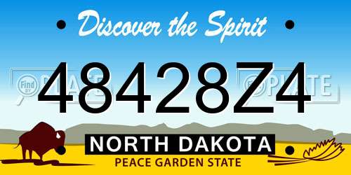 48428Z4 North Dakota License Plate