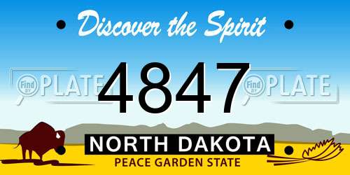 4847 North Dakota License Plate