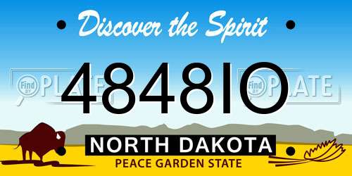 4848IO North Dakota License Plate