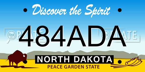 484ADA North Dakota License Plate