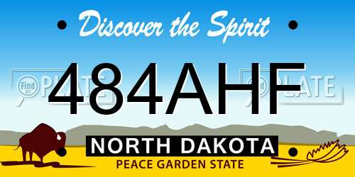 484AHF North Dakota License Plate