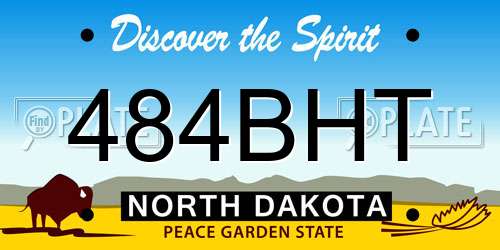 484BHT North Dakota License Plate