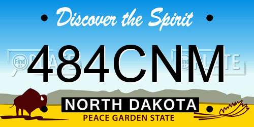 484CNM North Dakota License Plate