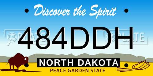 484DDH North Dakota License Plate