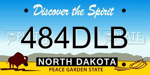 484DLB North Dakota License Plate