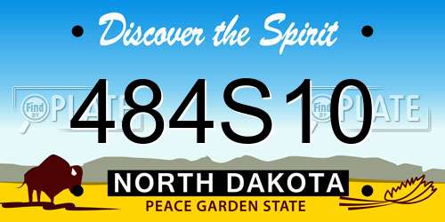 484S10 North Dakota License Plate
