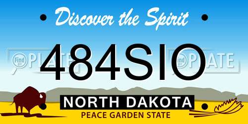 484SIO North Dakota License Plate
