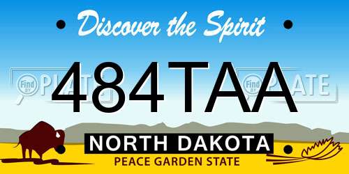 484TAA North Dakota License Plate