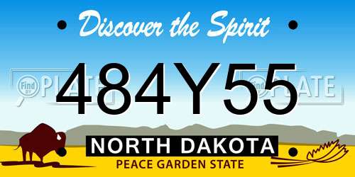 484Y55 North Dakota License Plate