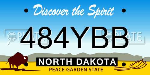 484YBB North Dakota License Plate