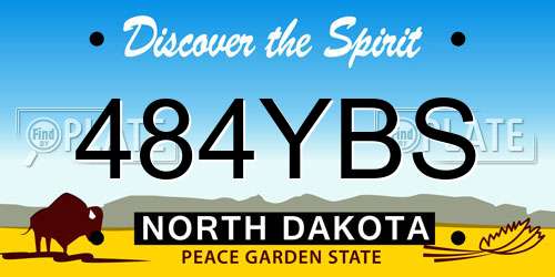 484YBS North Dakota License Plate