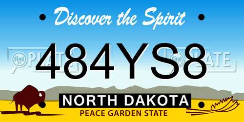 484YS8 North Dakota License Plate