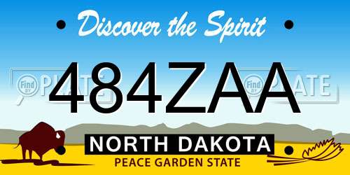 484ZAA North Dakota License Plate