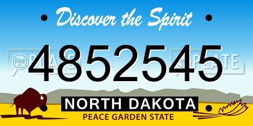 4852545 North Dakota License Plate