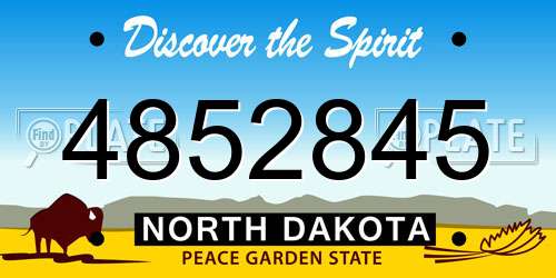 4852845 North Dakota License Plate