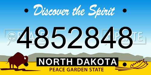 4852848 North Dakota License Plate
