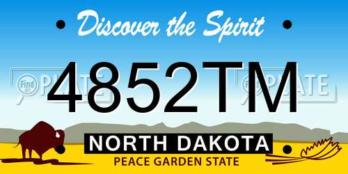 4852TM North Dakota License Plate