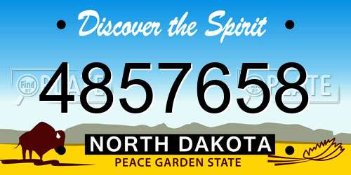 4857658 North Dakota License Plate