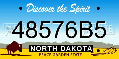 48576B5 North Dakota License Plate