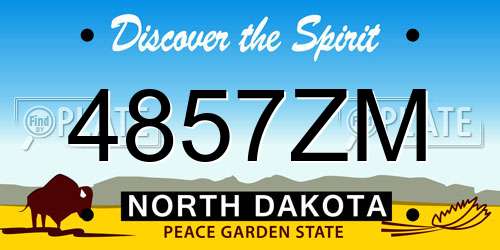 4857ZM North Dakota License Plate
