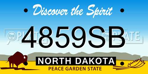 4859SB North Dakota License Plate