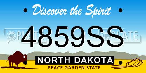 4859SS North Dakota License Plate