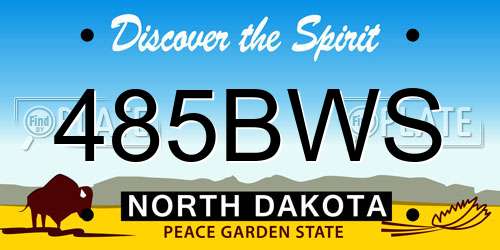 485BWS North Dakota License Plate
